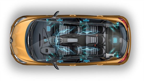 Renault SCENIC - Vue intérieure du véhicule avec l'affichage des basses Bose Surround©